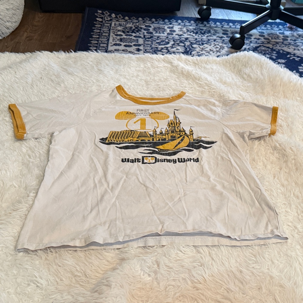 Disney Vault Collectionβ White and Gold T-Shirt First Anniversary Retro